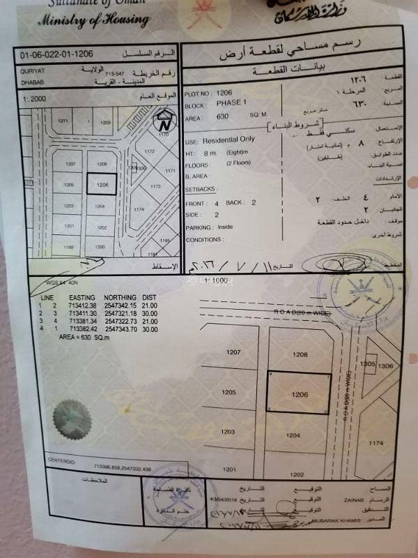 أرض سكنية للبيع في قريات، مسقط أرض سكنية للبيع في قريات، مسقط