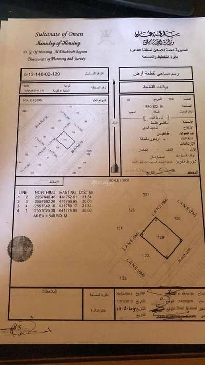 ارض سكنية  للبيع في عبري، الظاهرة - أرض سكنية للبيع في إبري، الظاهرة
