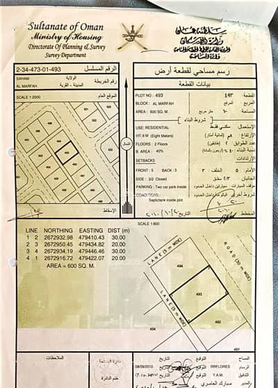 ارض سكنية  للبيع في صحم، الباطنة - أرض سكنية للبيع في صحم، الباطنة