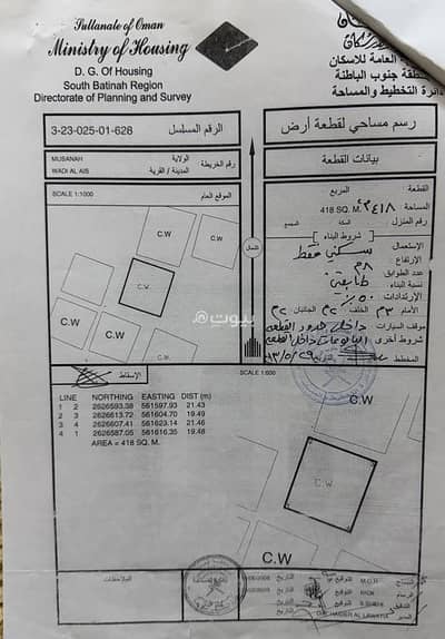 ارض سكنية  للبيع في المصنعة، الباطنة - أرض سكنية للبيع في المسنة، الباطنة