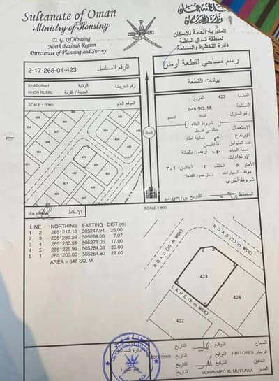 ارض سكنية  للبيع في الخابورة، الباطنة - أرض سكنية للبيع في الخابورة، الباطنة