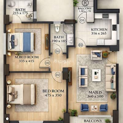 2 Bedroom Flat for Rent in Al Maabilah, Muscat - 2 Bedroom Apartment For Rent in Al Maabilah, Muscat