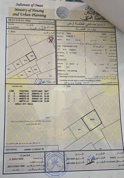 Residential Land for Sale in Sohar, Al Batinah - Residential Land For Sale in Sohar, Al Batinah