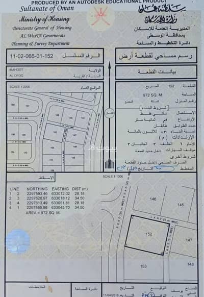 Residential Land for Sale in Mahut, Al Wusta - Residential Land For Sale in Mahut, Al Wusta