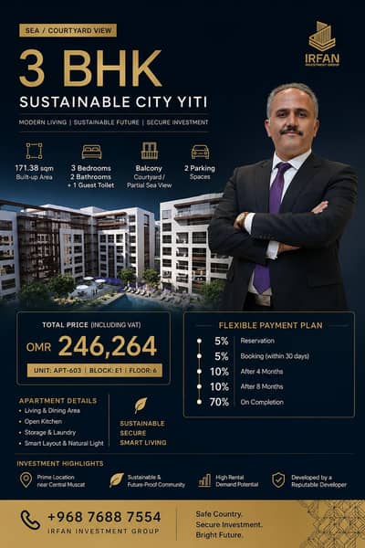 3 Bedroom Flat for Sale in Yiti, Muscat - 3 Bedroom Apartment For Sale in Yiti, Muscat