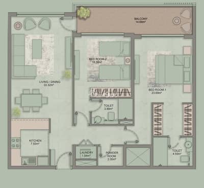 2 Bedroom Flat for Sale in Muscat Hills, Muscat - 2 Bedroom Apartment For Sale in Muscat Hills