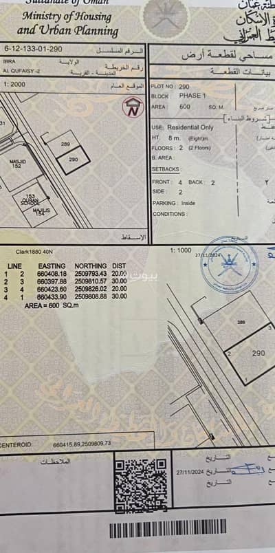 ارض سكنية  للبيع في إبراء، الشرقية - أرض سكنية للبيع في إبراء، الشرقية
