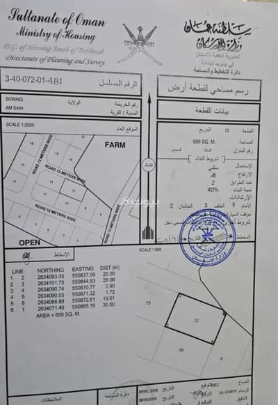 ارض سكنية  للبيع في السويق، الباطنة - أرض سكنية للبيع في_suwaq، الباطنة