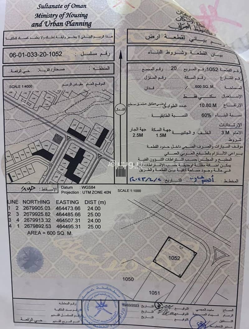 أرض سكنية للبيع في صحار، الباطنة أرض سكنية للبيع في صحار، الباطنة