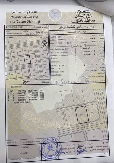 ارض سكنية  للبيع في لوى، الباطنة - أرض سكنية للبيع في ليوا، الباطنة