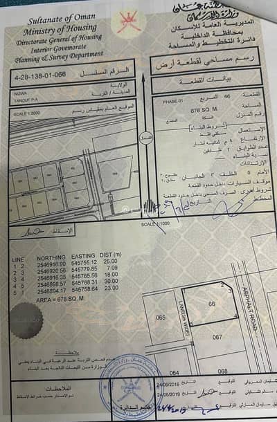 ارض سكنية  للبيع في نزوى، الداخلية - أرض سكنية للبيع في نـزوى، الداخلية