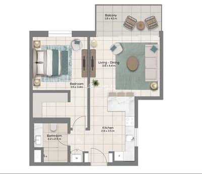 1 Bedroom Apartment for Sale in The Wave (Almouj), Muscat - 1 Bedroom Apartment For Sale in The Wave (Almouj), Muscat