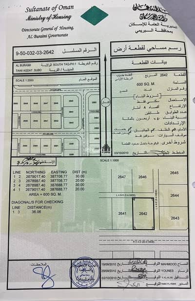 ارض سكنية  للبيع في البريمي، البريمي - أرض سكنية للبيع في البريمي
