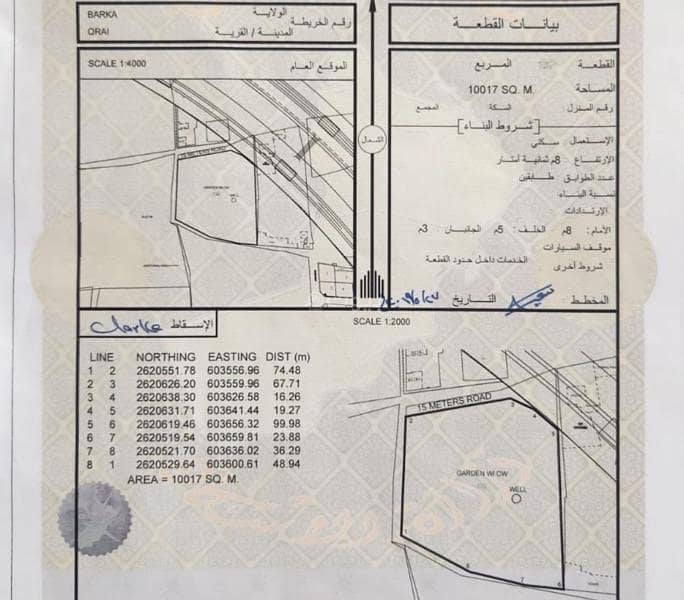 أرض سكنية للبيع في بركاء، الباطنة أرض سكنية للبيع في بركاء، الباطنة