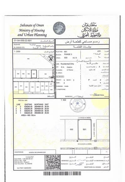 ارض سكنية  للبيع في الأنصب، مسقط - أرض سكنية للبيع في أنساب، مسقط
