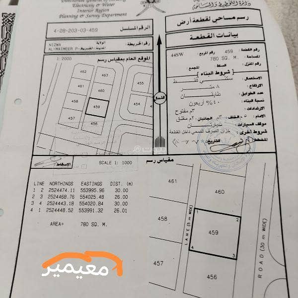 أرض سكنية للبيع في نيزوى، الداخلية