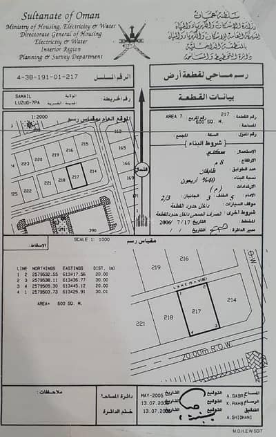 ارض سكنية  للبيع في سمائل، الداخلية - أرض سكنية للبيع في سمائل، الداخلية
