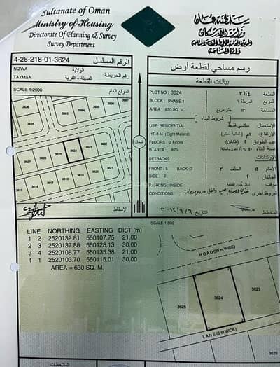 ارض سكنية  للبيع في نزوى، الداخلية - أرض سكنية للبيع في نزو، الداخلية
