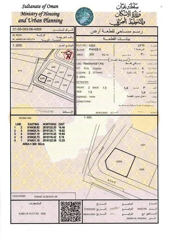 أرض سكنية للبيع في المعابيل، مسقط