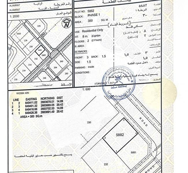 أرض سكنية للبيع في الفوز، مسقط أرض سكنية للبيع في الفوز، مسقط