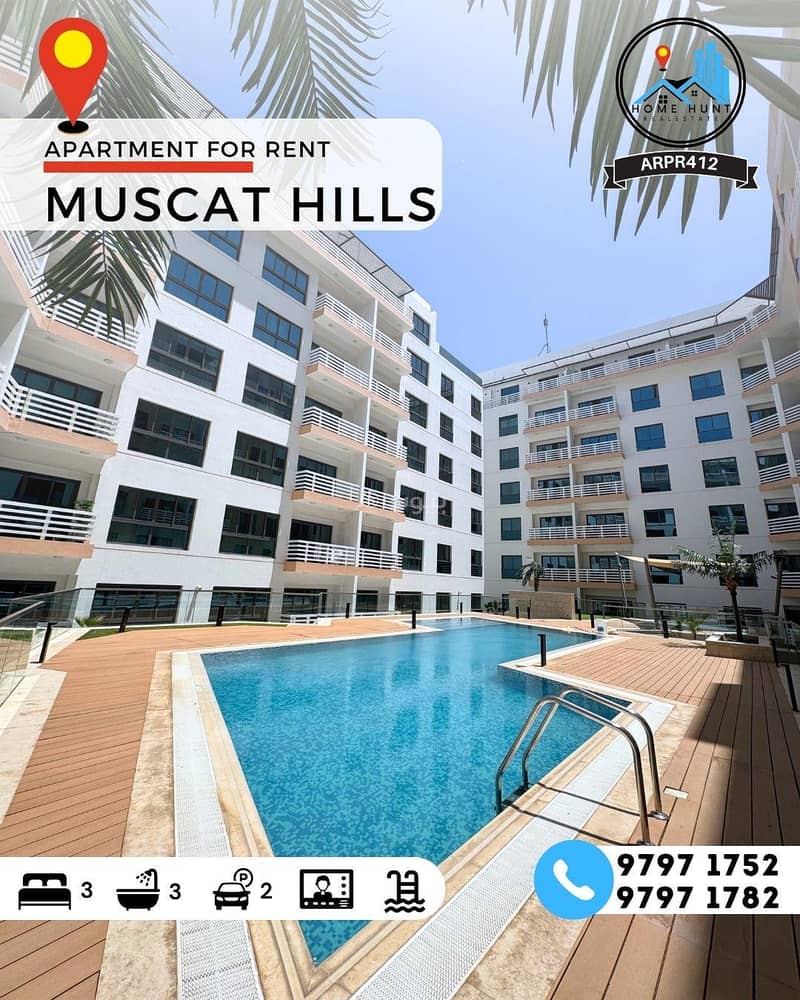 3 Bedrooms Apartment For Rent in Muscat Hills, Muscat