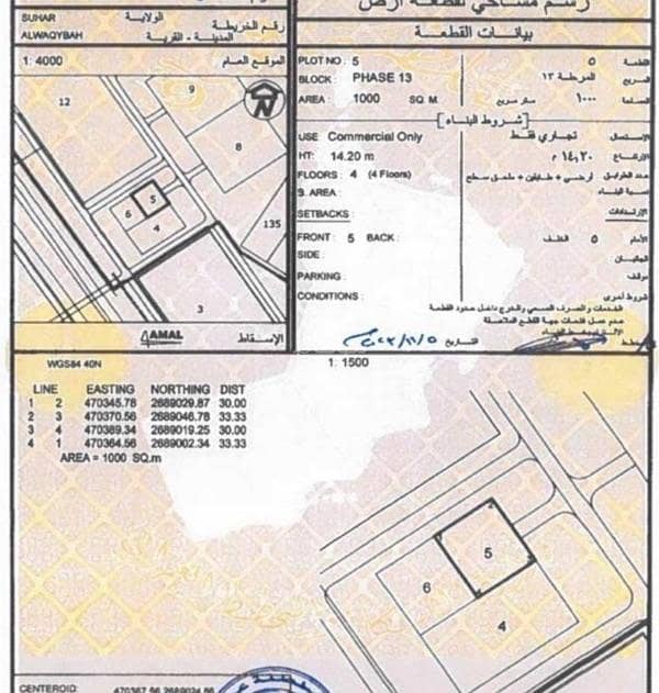 أرض سكنية للبيع في صحار، الباطنة أرض سكنية للبيع في صحار، الباطنة