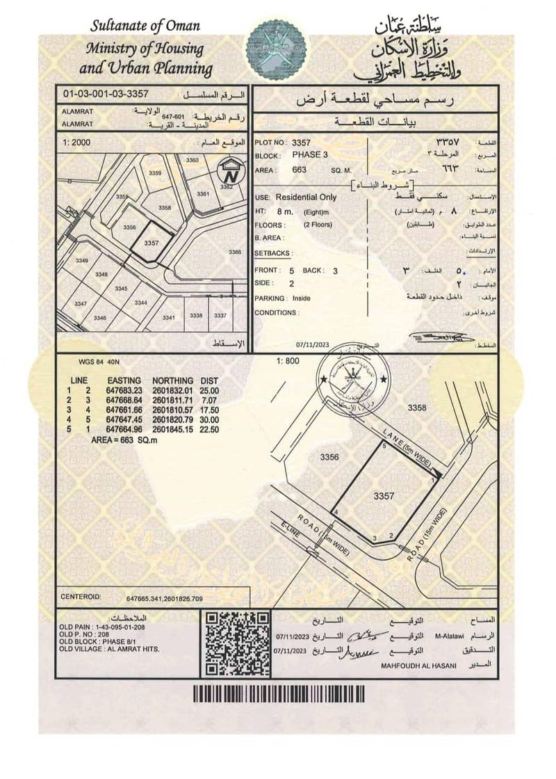 أرض سكنية للبيع في العمارات، مسقط أرض سكنية للبيع في العمارات، مسقط