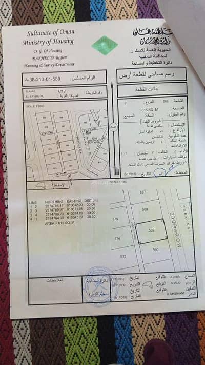 ارض سكنية  للبيع في سمائل، الداخلية - أرض سكنية للبيع في سمائل، الداخلية
