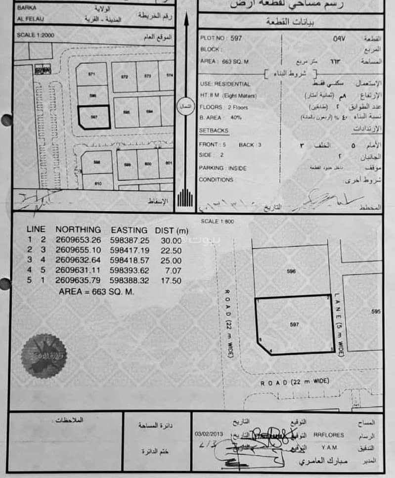 أرض سكنية للبيع في بركة، الباطنة