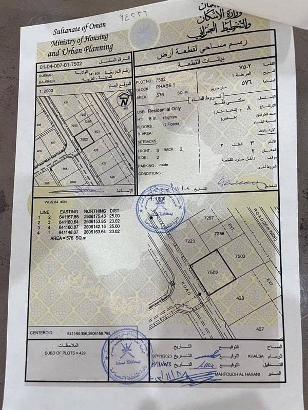 Residential Land For Sale in Bosher, Muscat