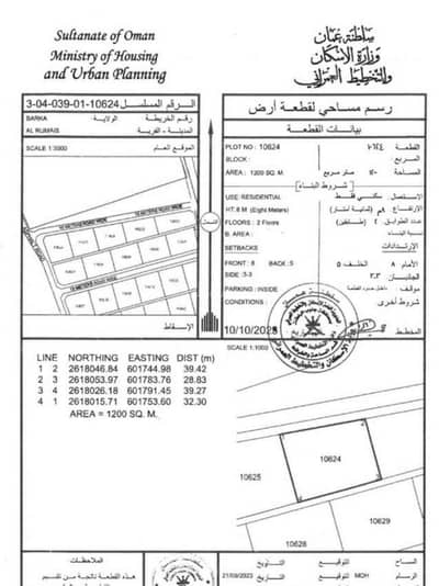 ارض سكنية  للبيع في بركاء، الباطنة - أرض سكنية للبيع في بركة، الباطنة