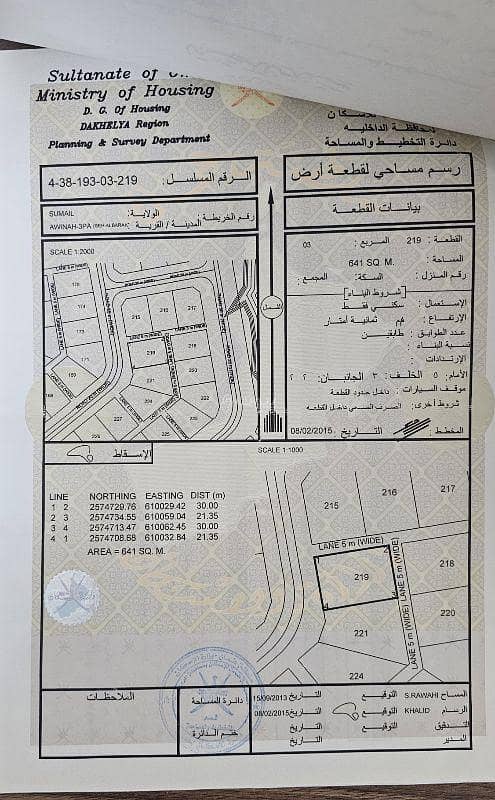 أرض سكنية للبيع في سمائل، الداخلية