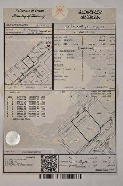 Residential Land for Sale in Al Maabilah, Muscat - Residential Land For Sale in Al Maabilah, Muscat