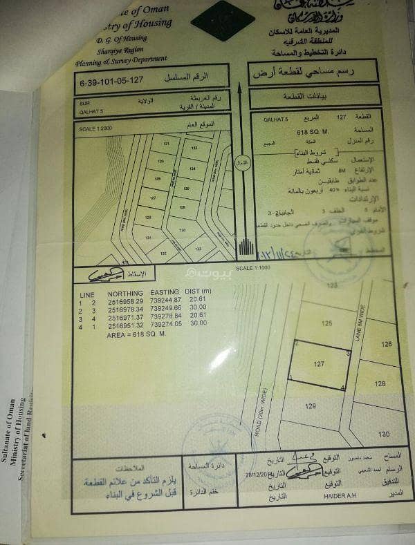 أرض سكنية للبيع في صور، الشرقية أرض سكنية للبيع في صور، الشرقية
