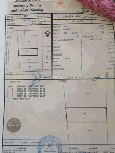 Residential Land for Sale in Qurayyat, Muscat - Residential Land For Sale in Qurayyat, Muscat