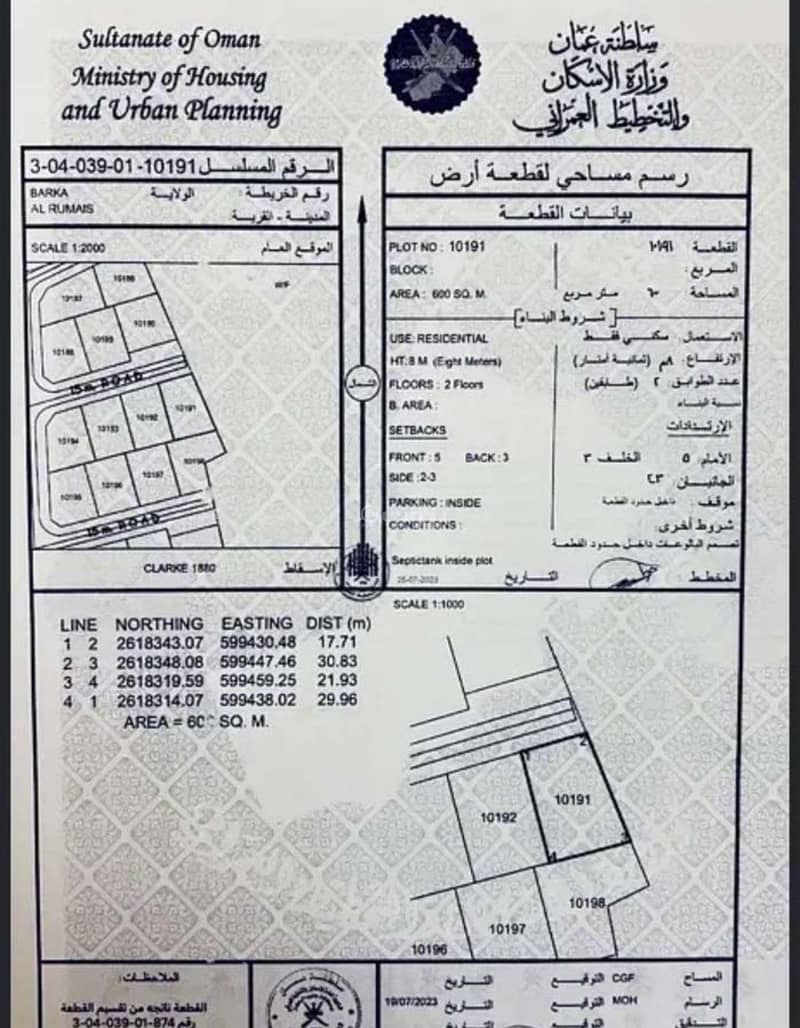 أرض سكنية للبيع في بركا، الباطنة