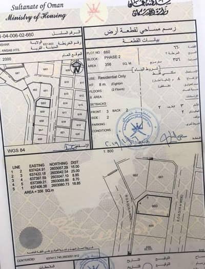ارض سكنية  للبيع في الأنصب، مسقط - أرض سكنية للبيع في أنساب، مسقط