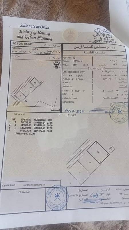 أرض سكنية للبيع في الرستاق، الباطنة أرض سكنية للبيع في الرستاق، الباطنة