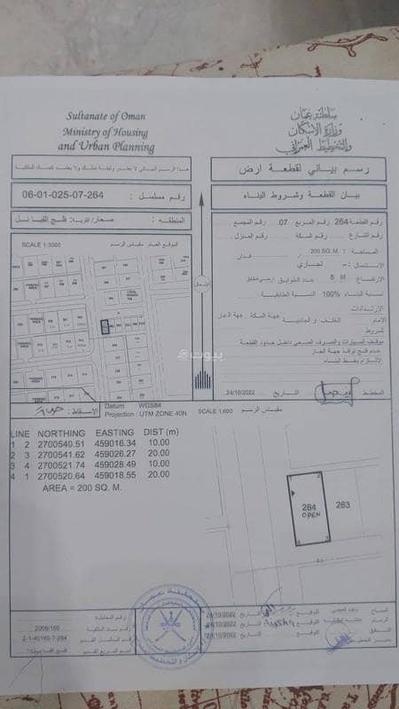 أرض سكنية للبيع في صحار، الباطنة