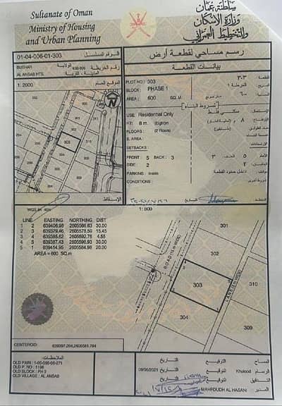 Residential Land for Sale in Ansab, Muscat - Residential Land For Sale in Ansab, Muscat