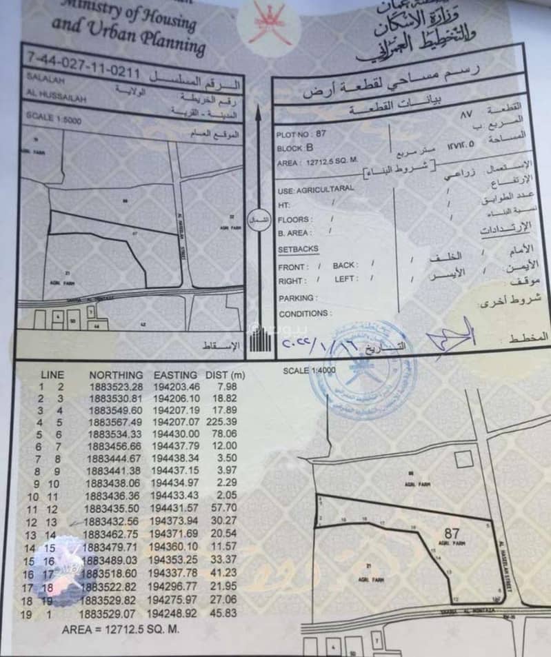 Residential Land For Sale in Salalah, Dhofar