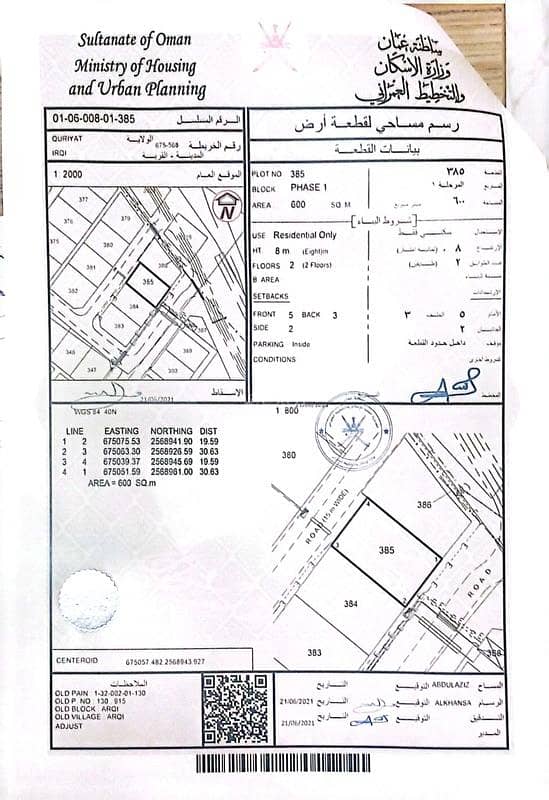 أرض سكنية للبيع في قريات، مسقط أرض سكنية للبيع في قريات، مسقط
