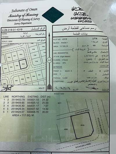 ارض سكنية  للبيع في نزوى، الداخلية - أرض سكنية للبيع في نizwa، الداخلية