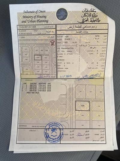 ارض سكنية  للبيع في الدقم، الوسطى - أرض سكنية للبيع في الدقم، الوسطى