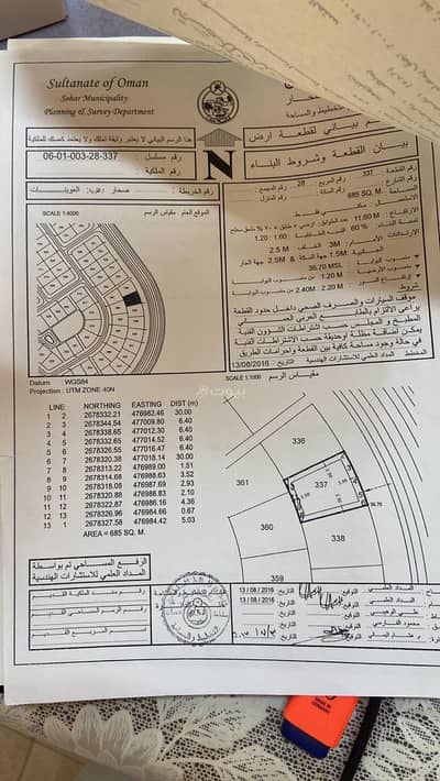 ارض سكنية  للبيع في صحار، الباطنة - أرض سكنية للبيع في صحار، الباطنة