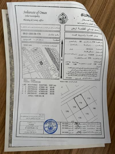 ارض سكنية  للبيع في صحار، الباطنة - أرض سكنية للبيع في صُحار، البَاطنة