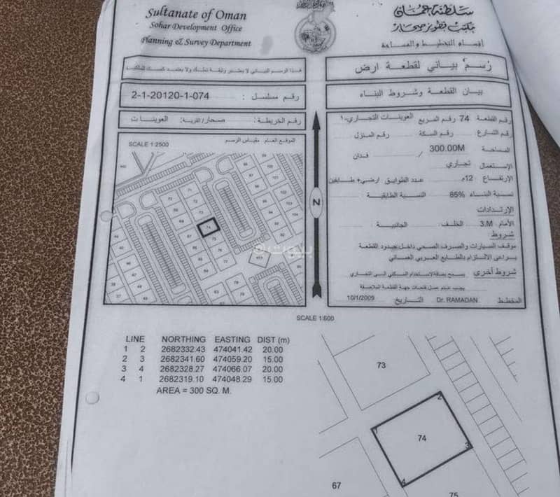 أرض سكنية للبيع في صُحار، الباطنة