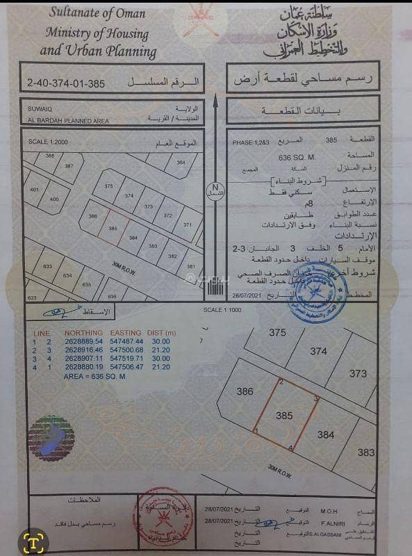 Residential Land For Sale in Suwaiq, Al Batinah