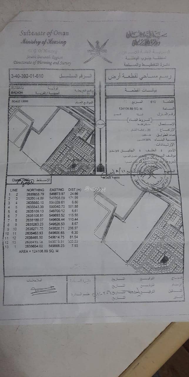 أرض سكنية للبيع في سويق، الباطنة