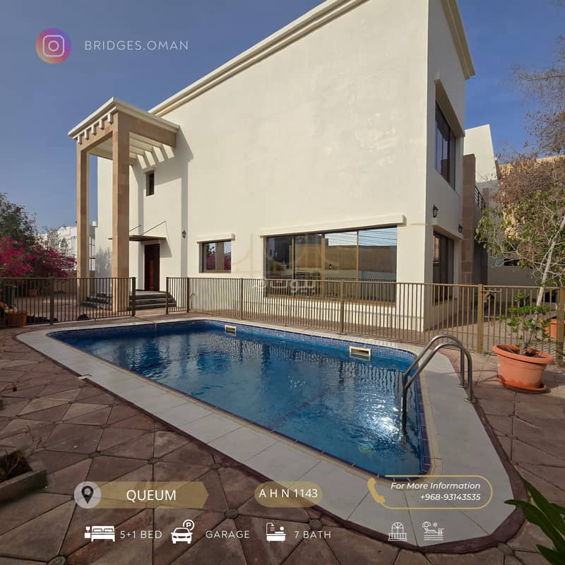 6 Bedrooms Villa For Rent Qurum Muscat